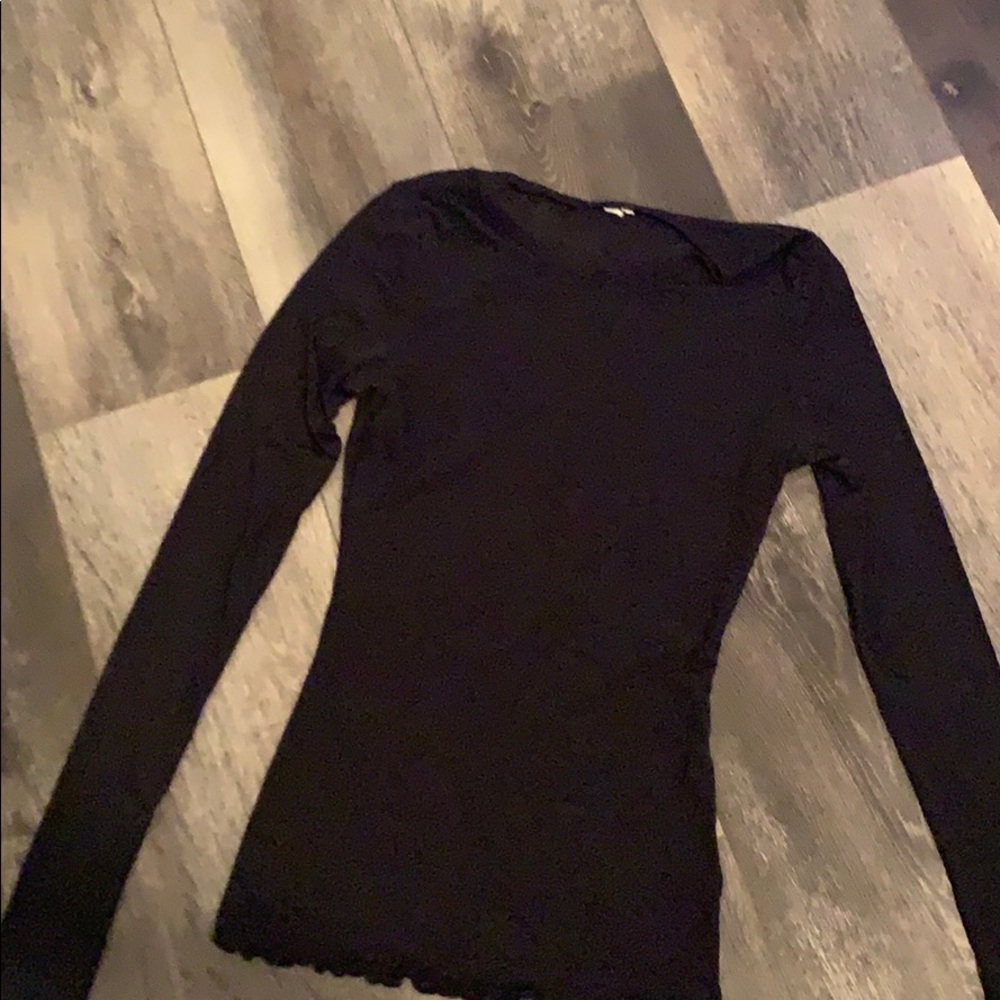 See threw black long sleeve